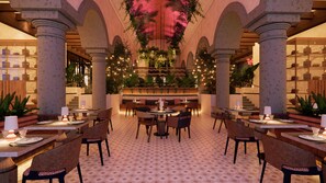 6 間餐廳；供應早餐、午餐、晚餐；墨西哥菜