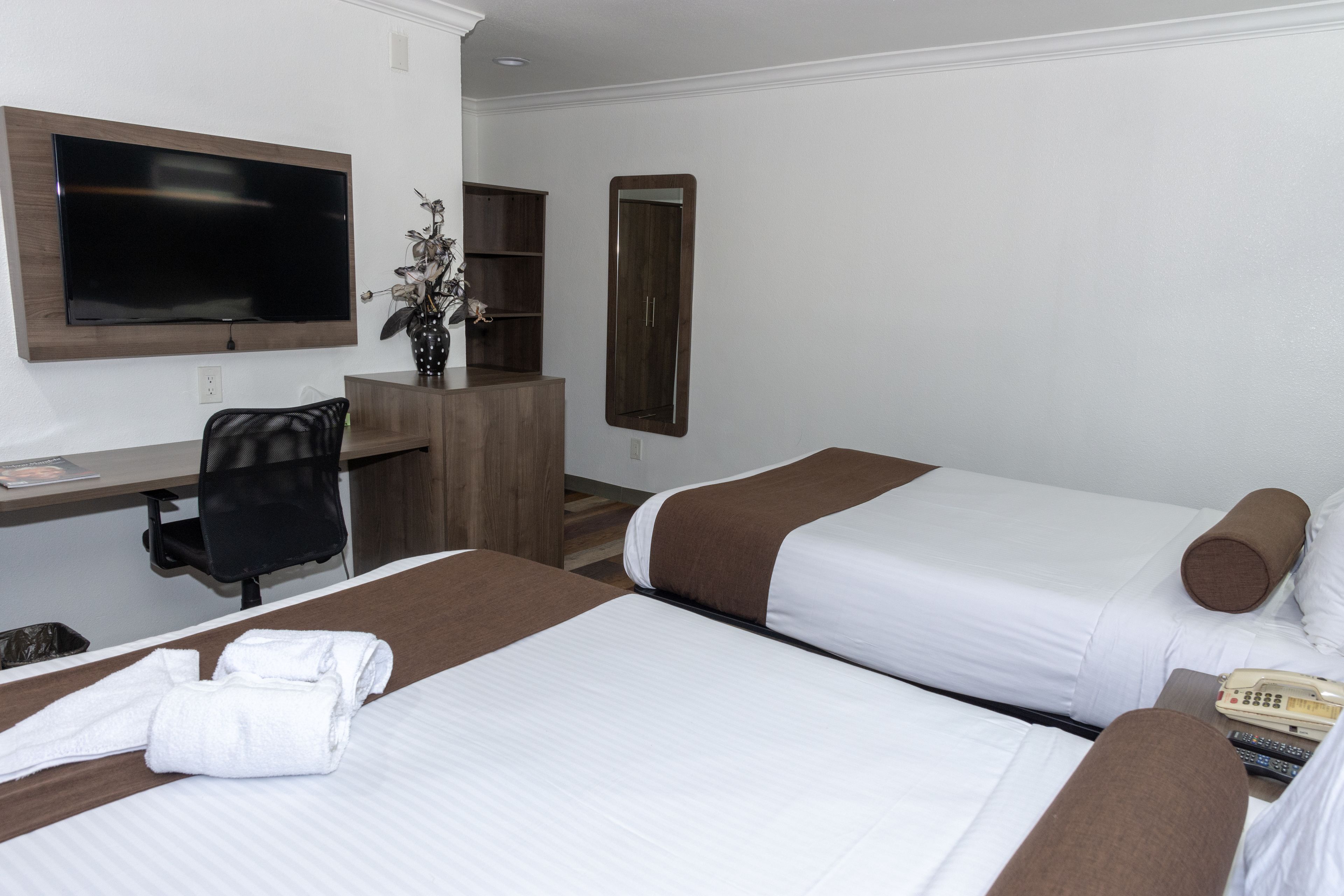 Standard two doubles | Frette Italian sheets, premium bedding, memory foam beds, desk