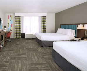 Two Queen Beds Accessible W Tub Non Smoking | In-room safe, laptop workspace, iron/ironing board