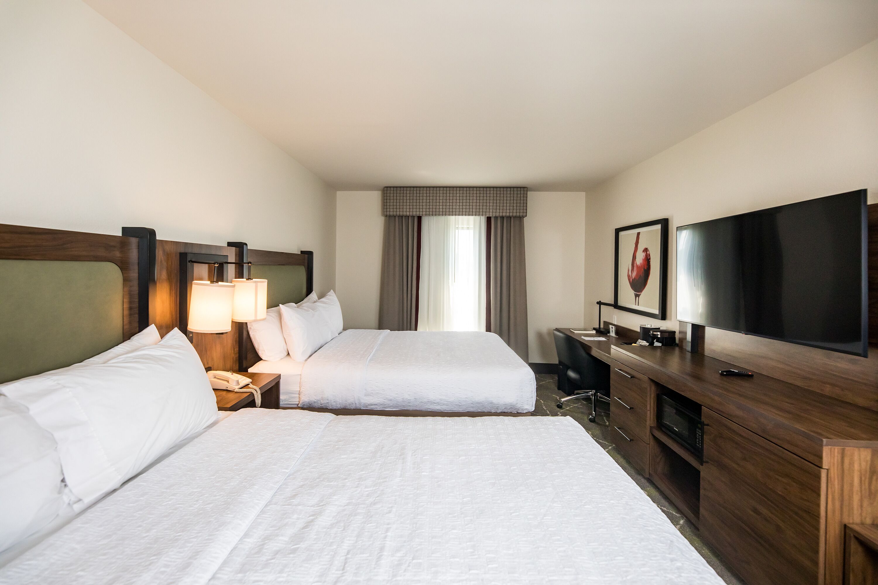 room, 2 queen beds, accessible (mobility & hearing, 3x3 shower) | desk, blackout curtains, iron/ironing board, free wifi