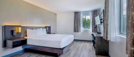 Desk, free WiFi, bed sheets