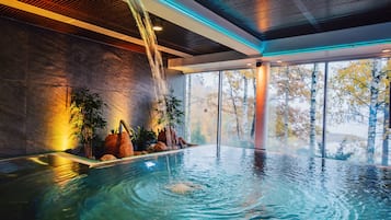 Sauna, spa tub, steam room, body treatments, hydrotherapy