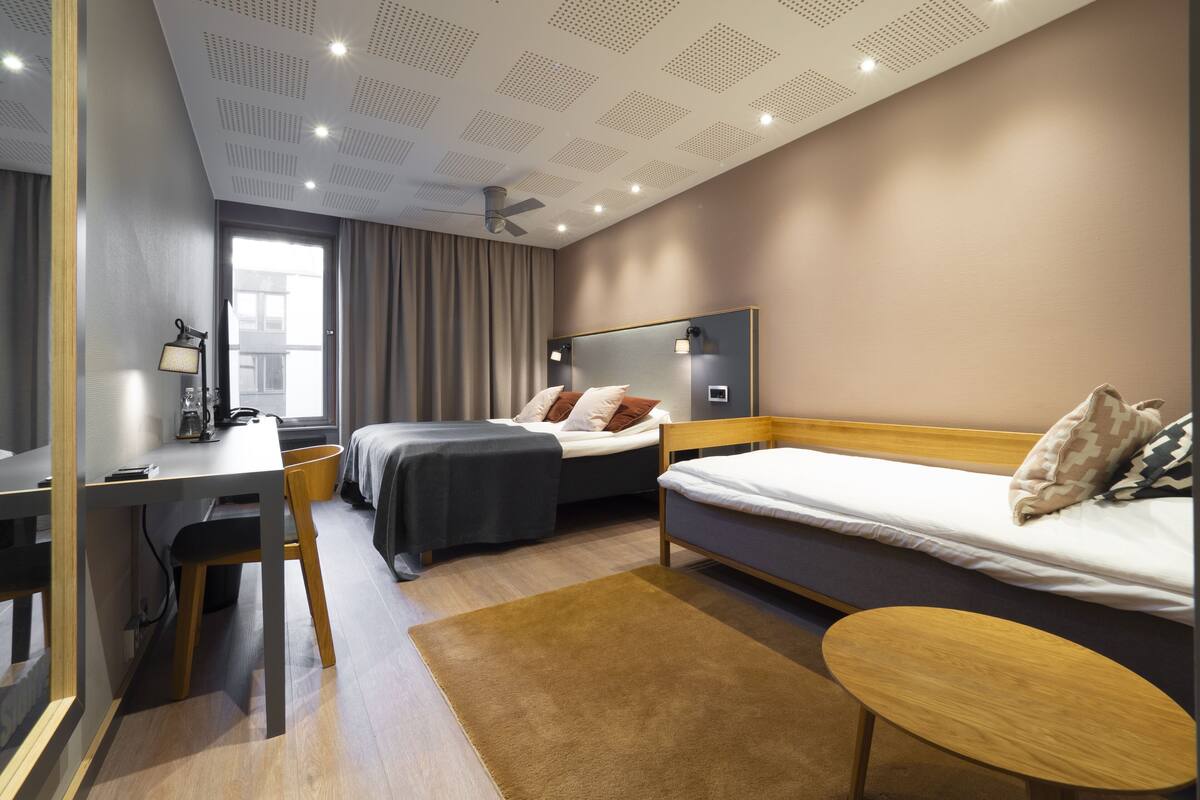 Premium bedding, Select Comfort beds, individually decorated, desk