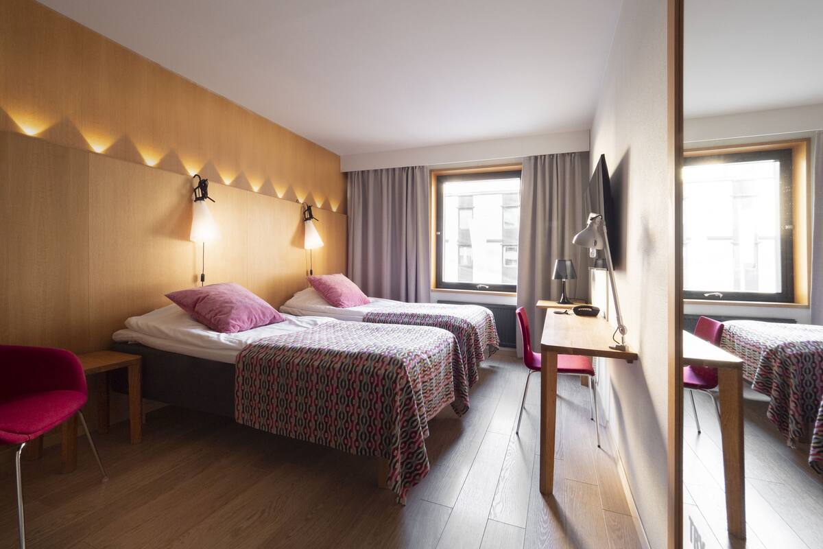 Premium bedding, Select Comfort beds, individually decorated, desk