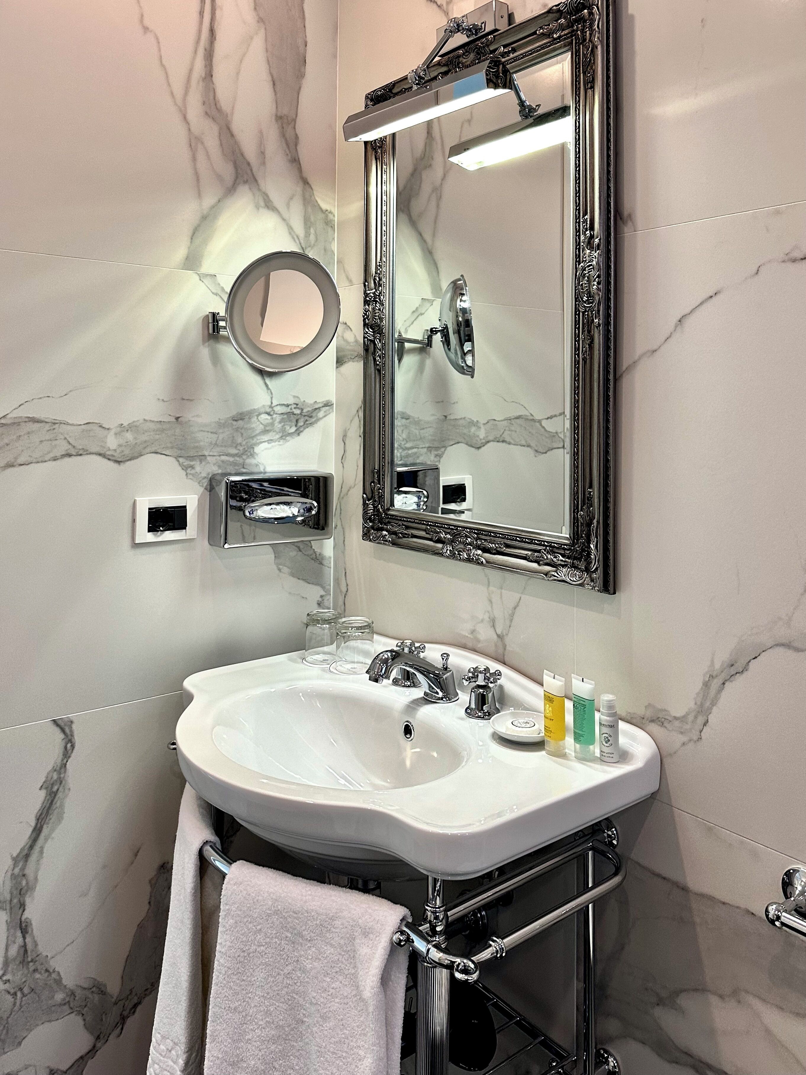 family suite | bathroom | hair dryer, bidet, towels