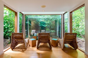 Steam room, body treatments, aromatherapy, hot stone massages