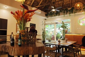 Breakfast, lunch, dinner served; pool views