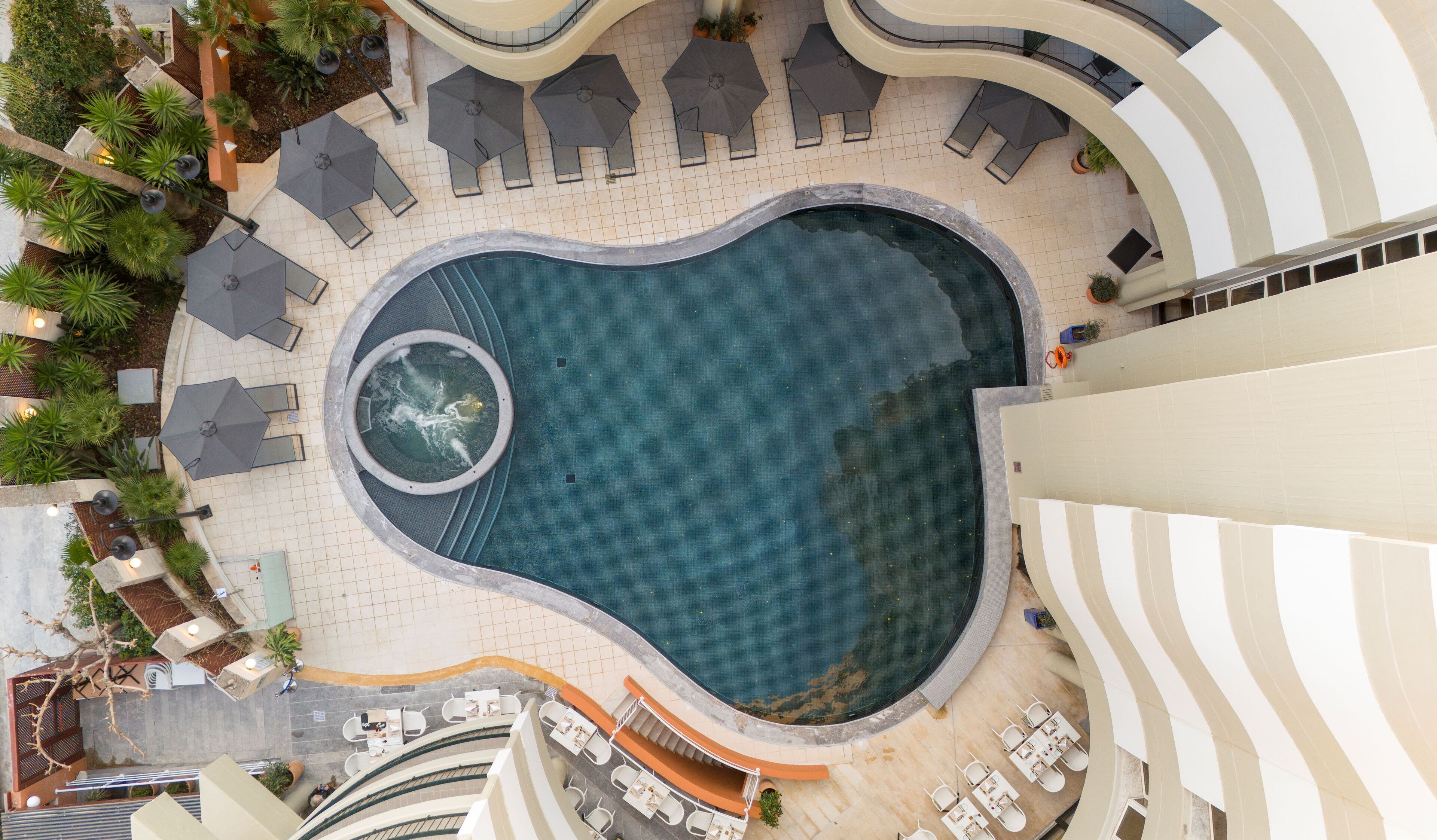 indoor pool, outdoor pool, pool loungers