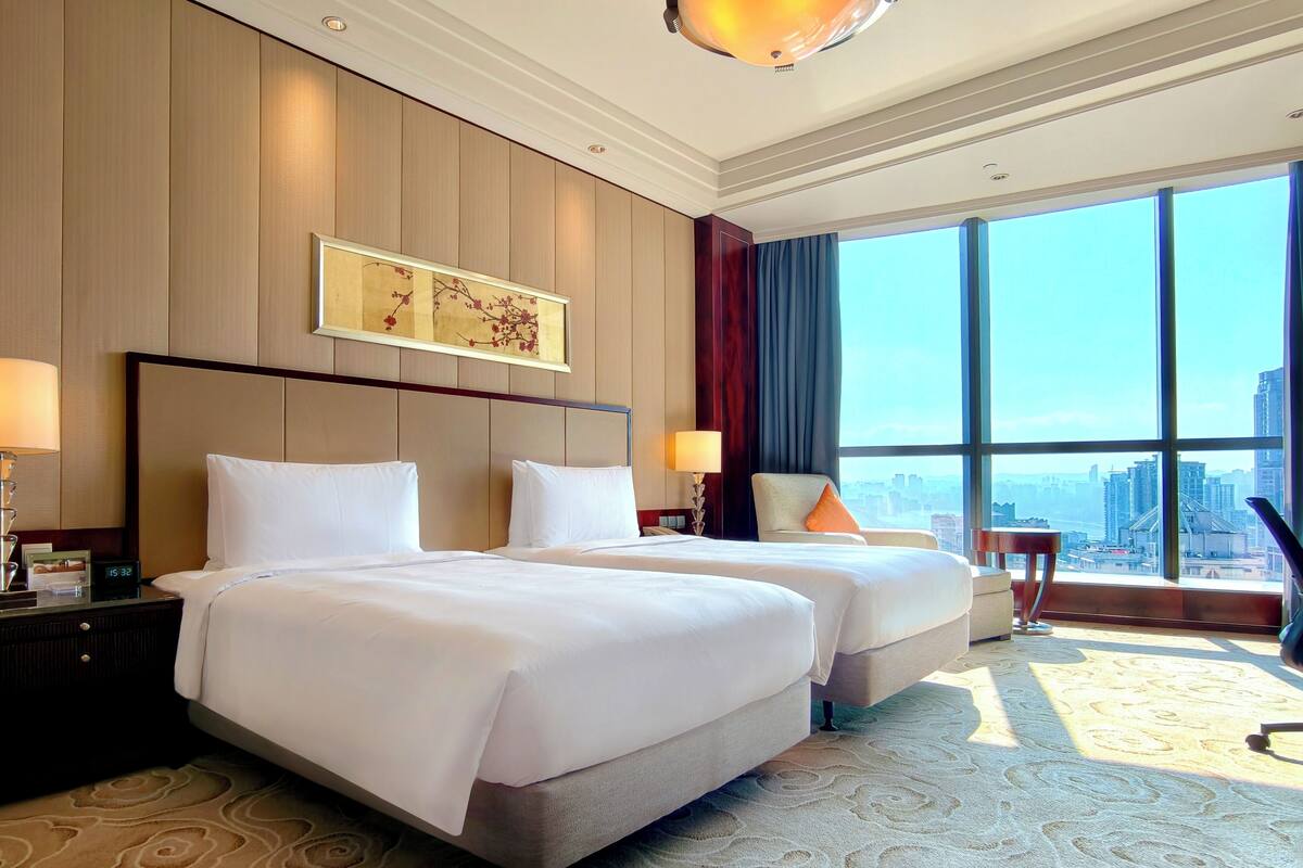 Executive Twin kamer, 2 eenpersoonsbedden | Lakens van Egyptisch katoen, luxe beddengoed, donsdekens