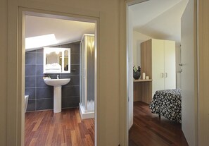 Shower, free toiletries, hair dryer, bidet