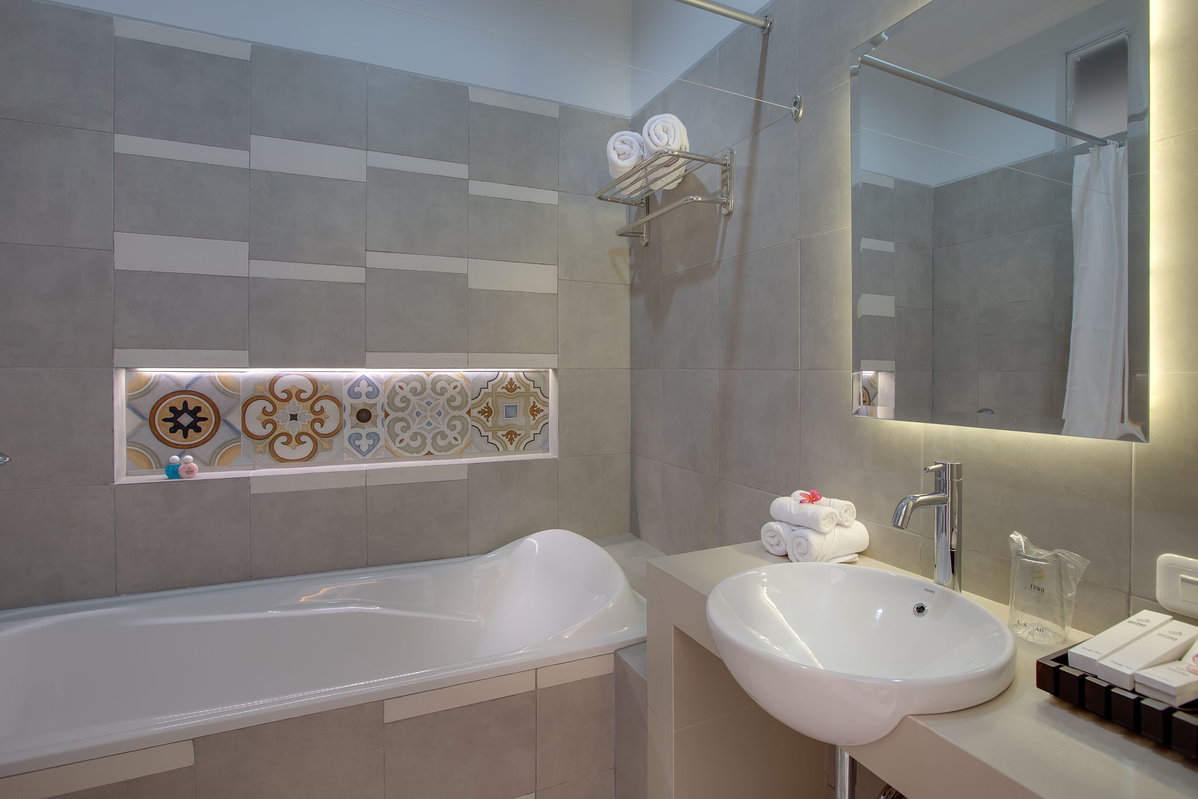 free toiletries, hair dryer, towels