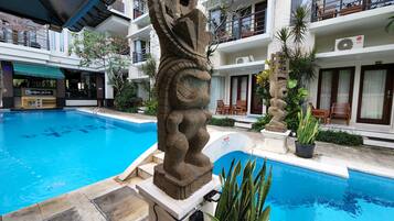 2 من حمّامات السباحة الخارجية، مظلات على حمّام السباحة