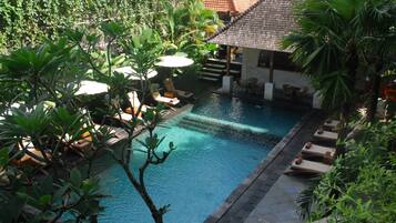 2 outdoor pools, pool umbrellas, sun loungers