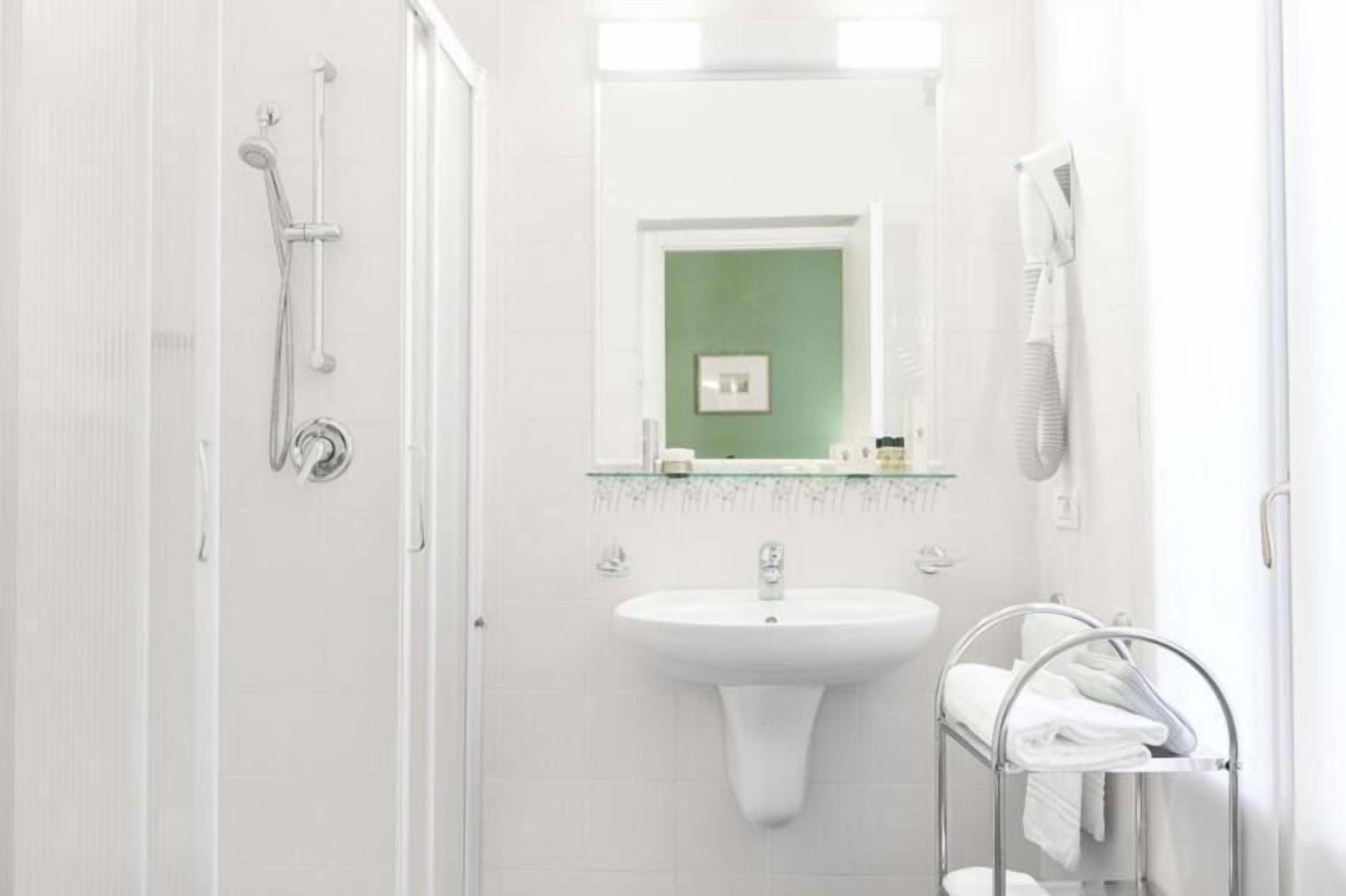 shower, free toiletries, hair dryer, bidet