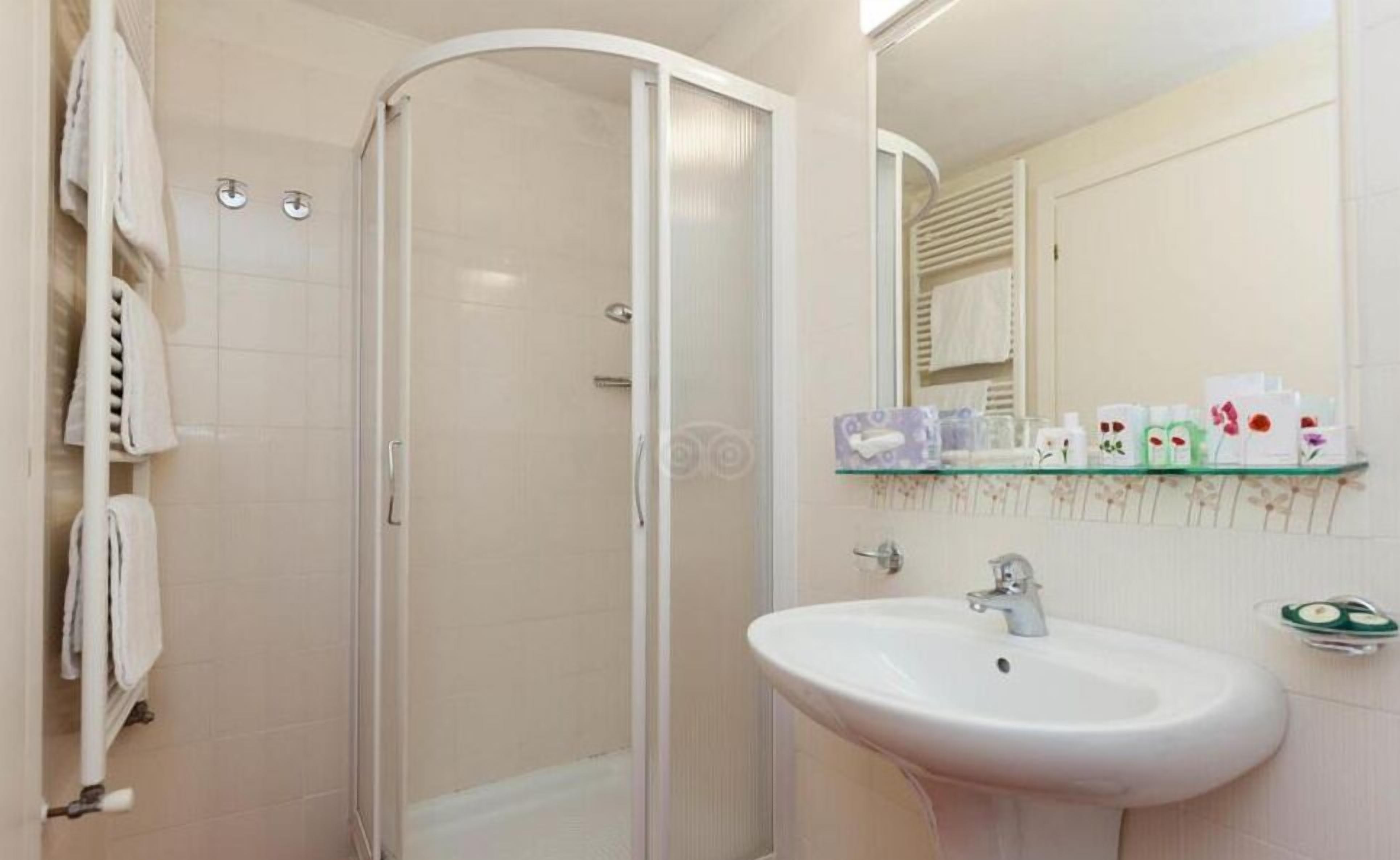 shower, free toiletries, hair dryer, bidet