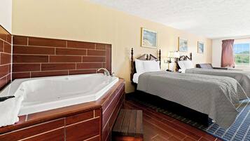 Room, 2 Double Beds | Blackout curtains, iron/ironing board, free WiFi, bed sheets