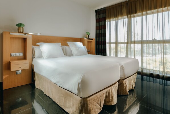 1 camera, copriletto in piuma, minibar, una cassaforte in camera