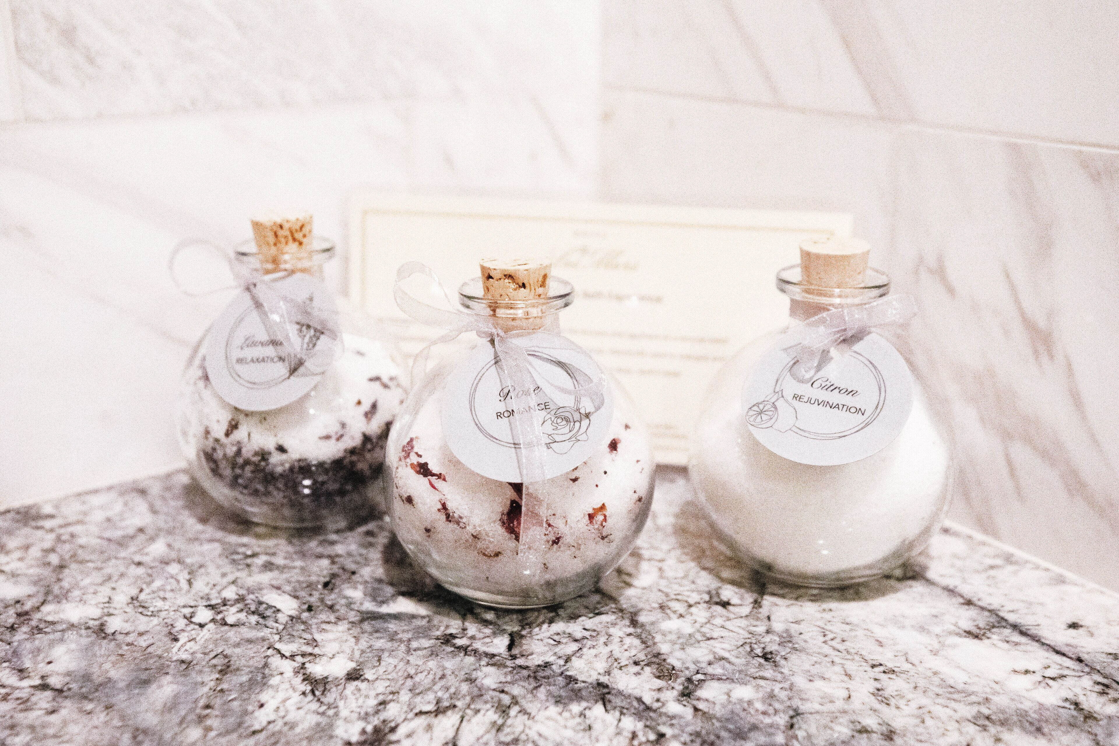 designer toiletries, hair dryer, bathrobes, slippers