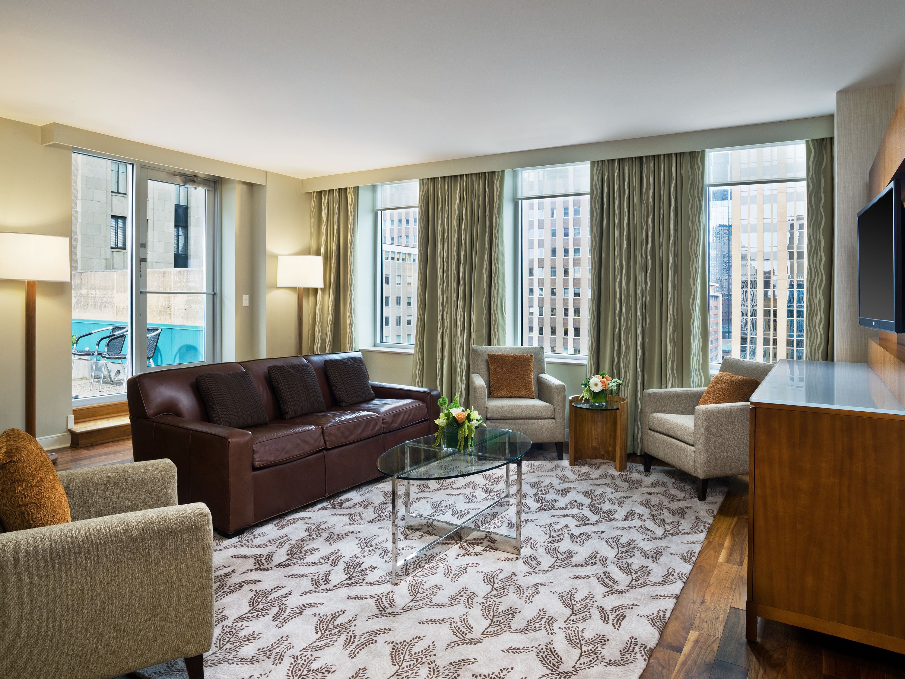 penthouse | living area | 42-inch led tv with digital channels, tv