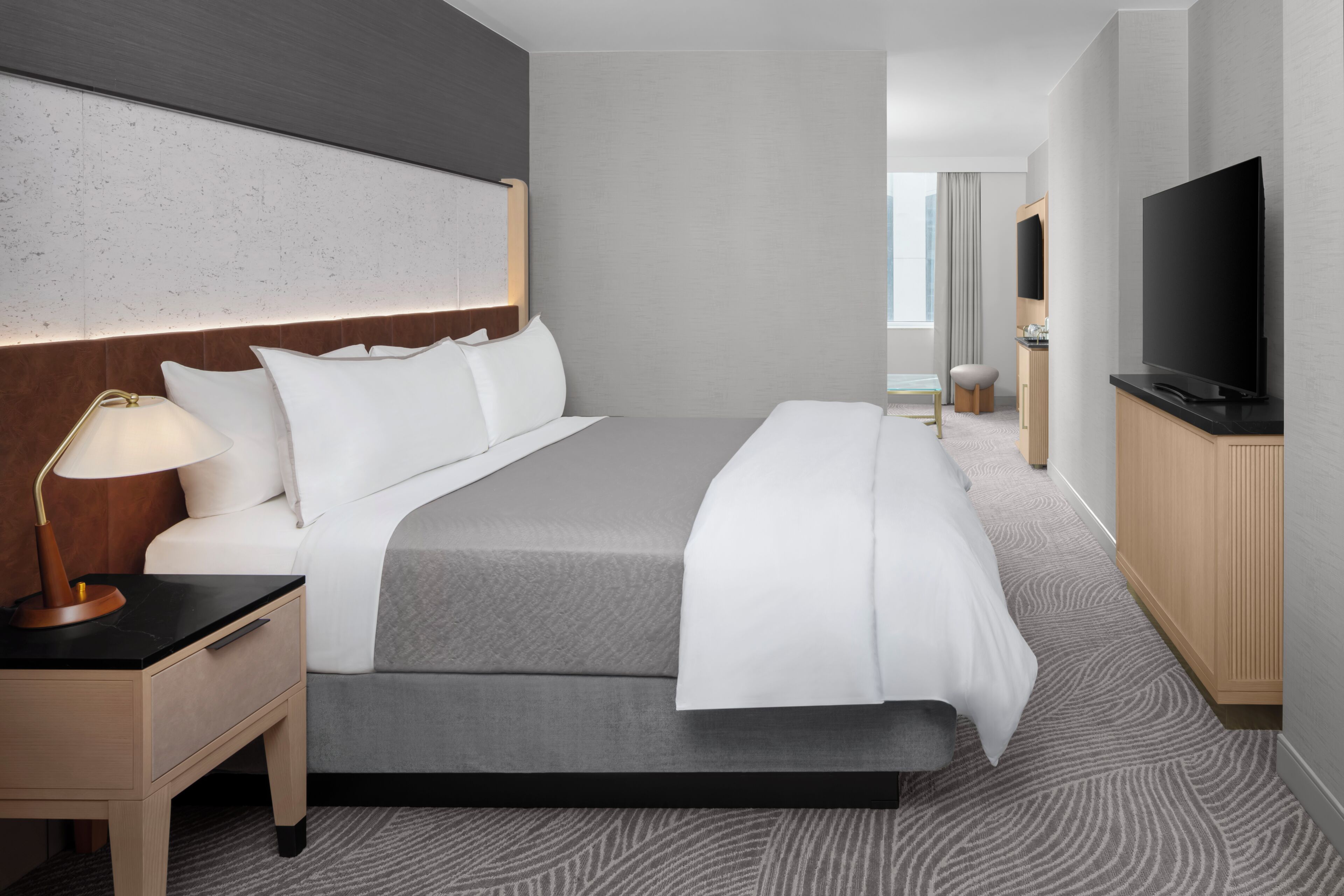 Studio Suite, 1 giường cỡ king và sofa giường, quang cảnh thành phố | 1 phòng ngủ, bộ trải giường bằng vải cotton Ai Cập 