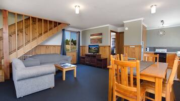 Two Bedroom Alpine Chalet | Living area | 32-inch LED TV with digital channels, TV, DVD player