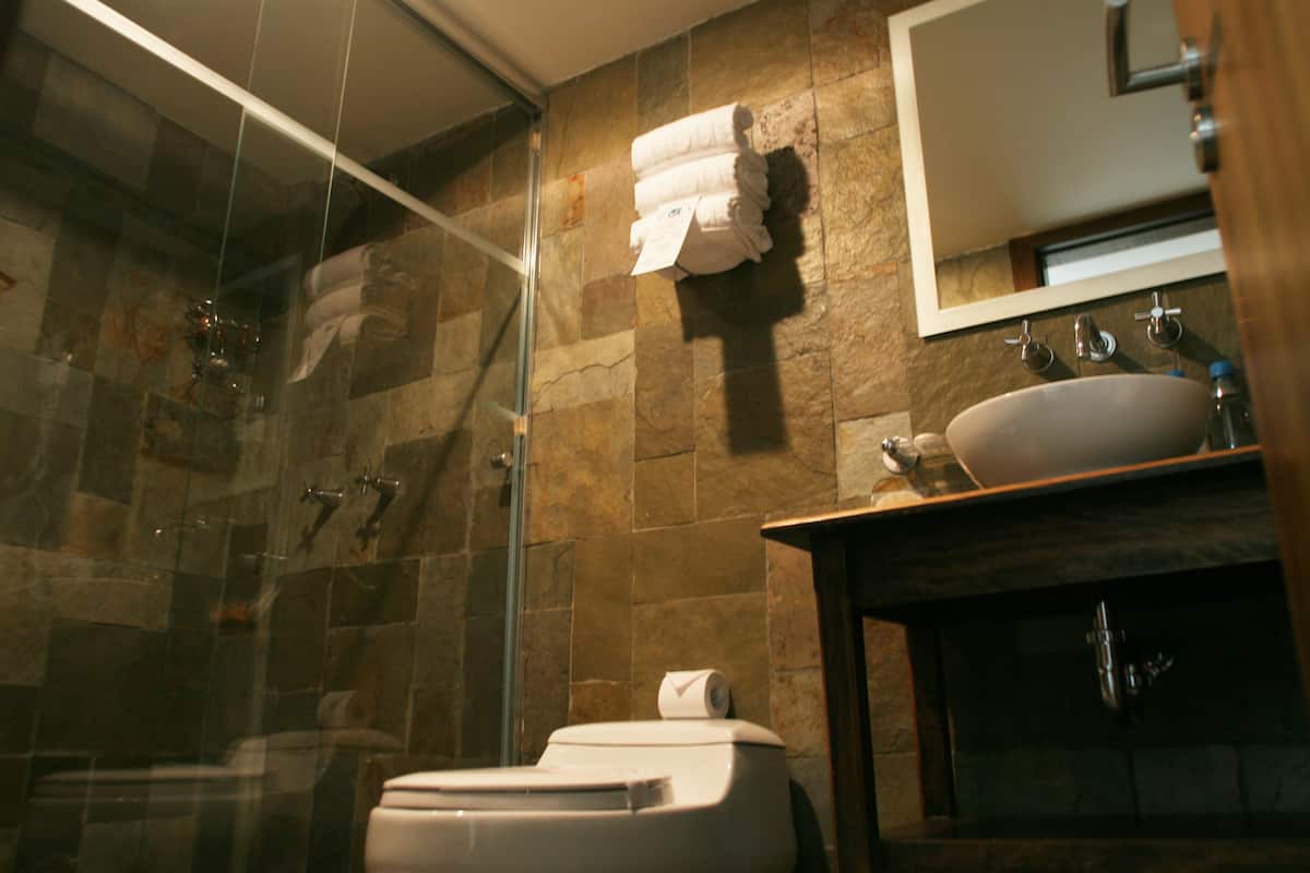Dusche, Haartrockner, Handtücher