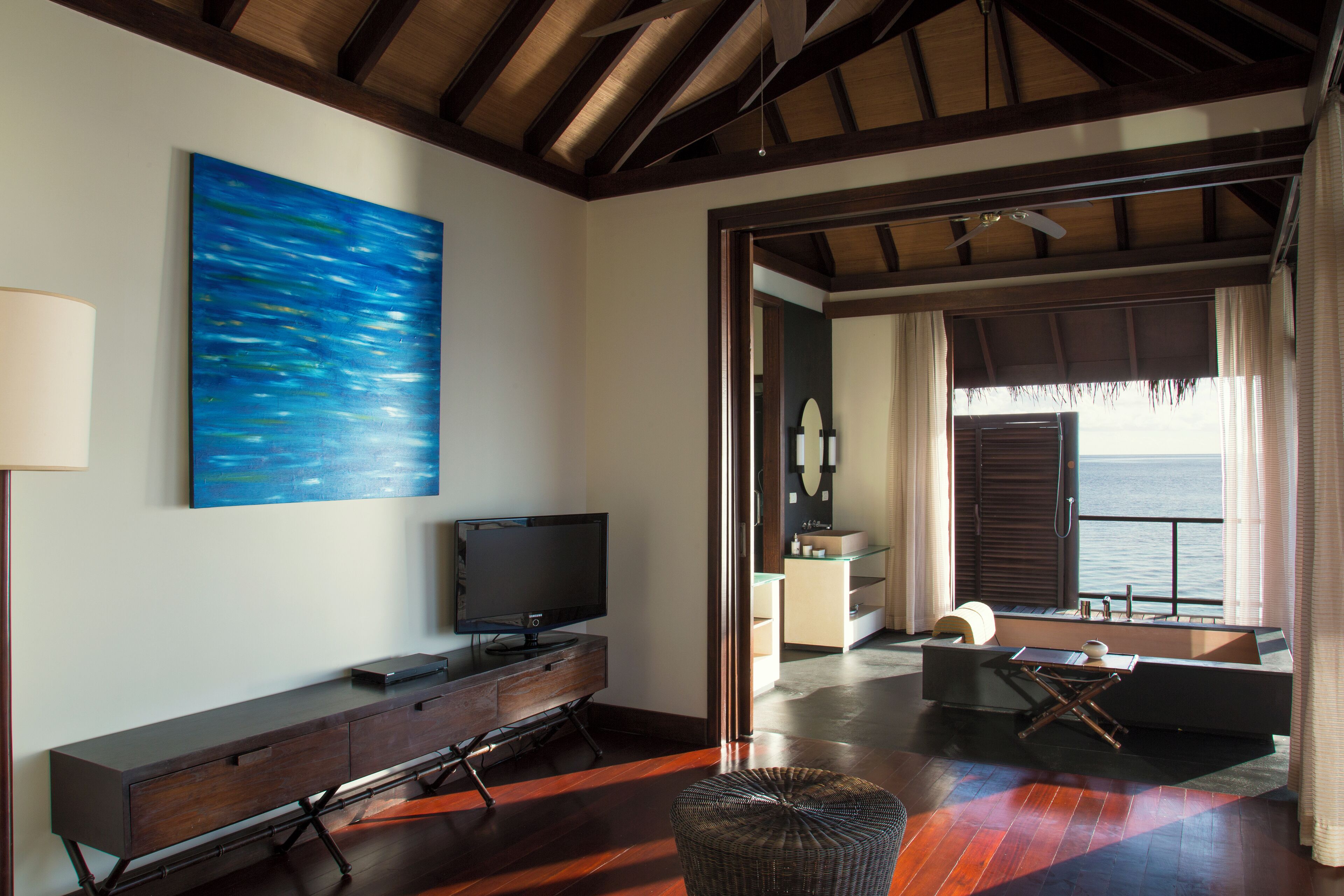 escape water villa with private pool | premium bedding, minibar, in-room safe, desk