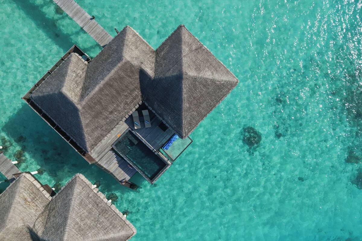 Escape Water Villa with Private Pool | Premium bedding, minibar, in-room safe, desk