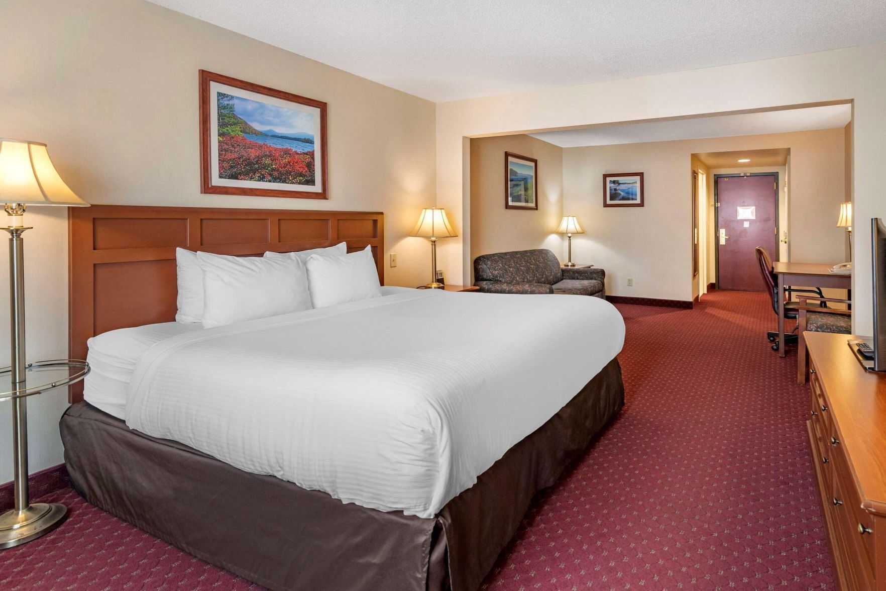 Premium bedding, down comforters, pillowtop beds, in-room safe