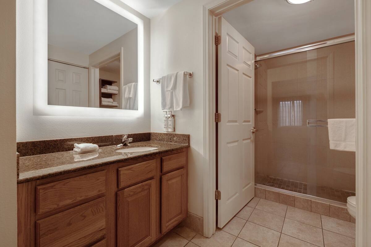 studio suite, 1 queen bed, accessible (communications, accessible tub) | hypo-allergenic bedding, down duvets, in-room safe, desk