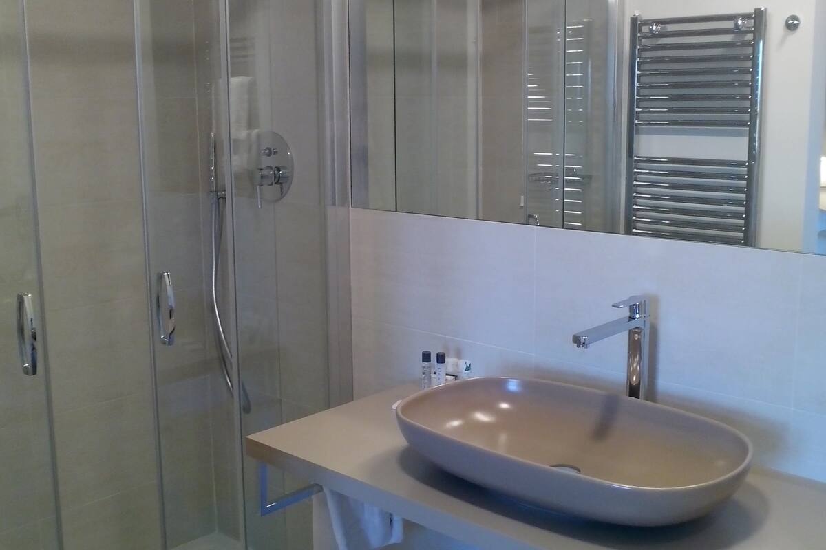 free toiletries, hair dryer, bidet, towels