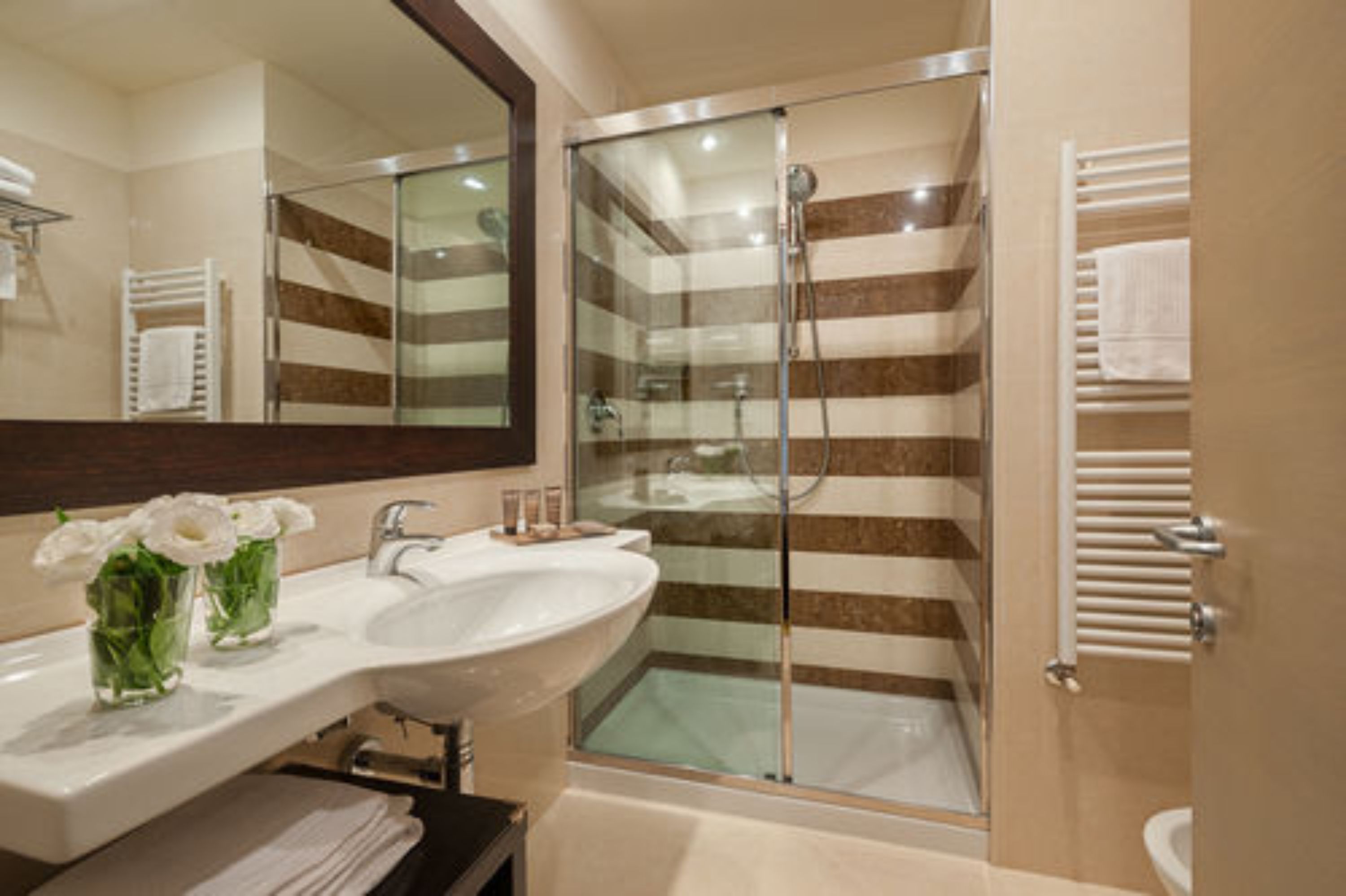 shower, free toiletries, hair dryer, slippers