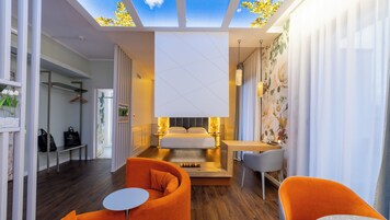 1 habitación, cubrecamas, minibar y caja de seguridad en la habitación 