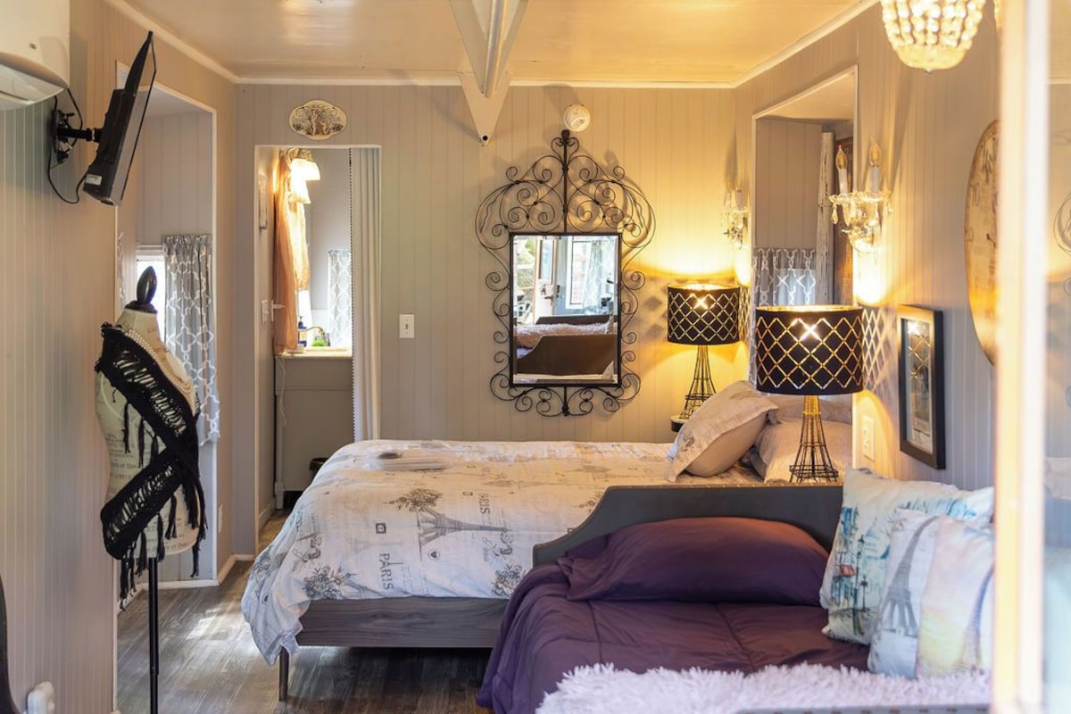 Standard Cabin, Private Bathroom (Midnight in Paris Caboose) | 1 bedroom, hypo-allergenic bedding available, WiFi (free)
