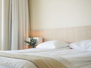 Pillow-top beds, desk, laptop workspace, iron/ironing board