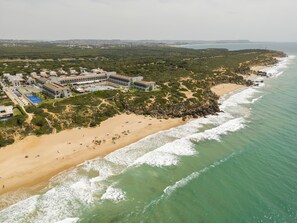 On the beach, white sand
