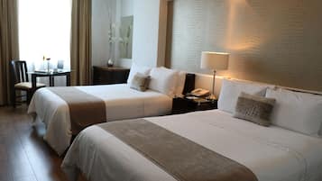 Superior Double Room, 2 Double Beds | In-room safe, desk, laptop workspace, blackout curtains
