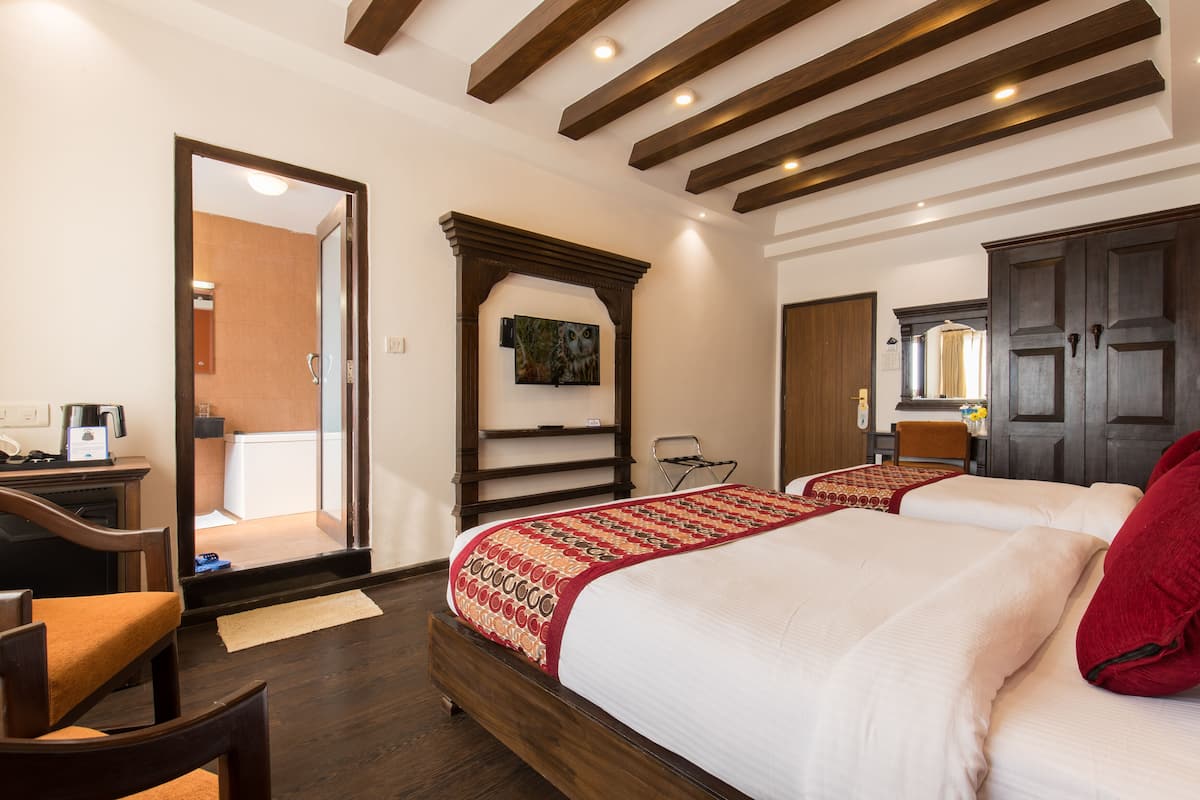 Familien-Dreibettzimmer | Hochwertige Bettwaren, Betten mit Memory-Foam-Matratzen, Minibar