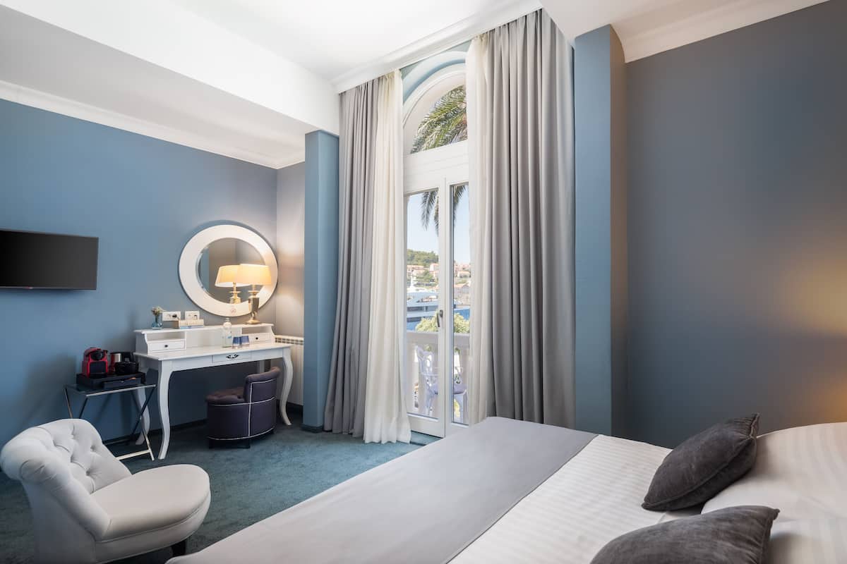 superior double room with seaside balcony | 1 bedroom, premium bedding, minibar, in-room safe