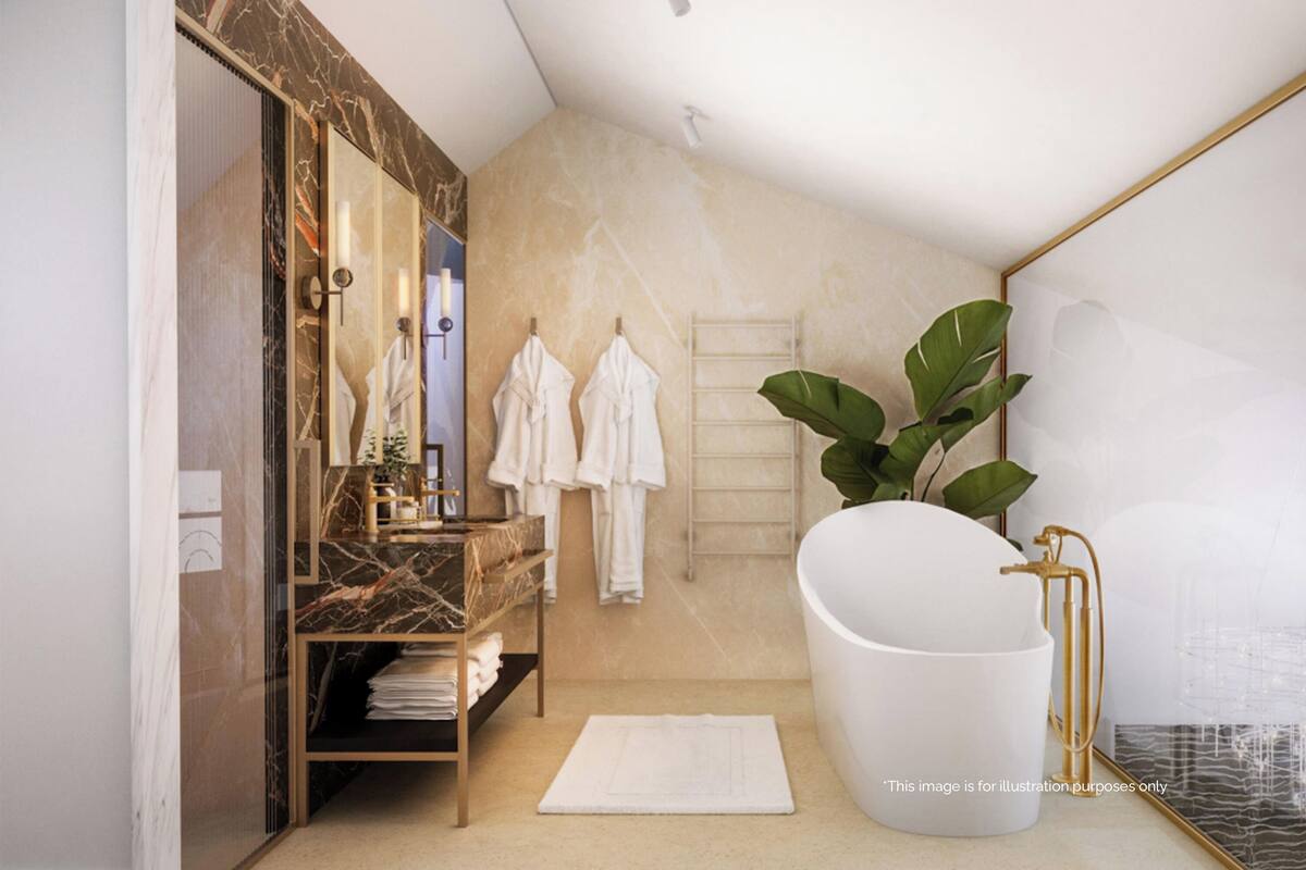 Bathroom | Shower, free toiletries, hair dryer, bathrobes