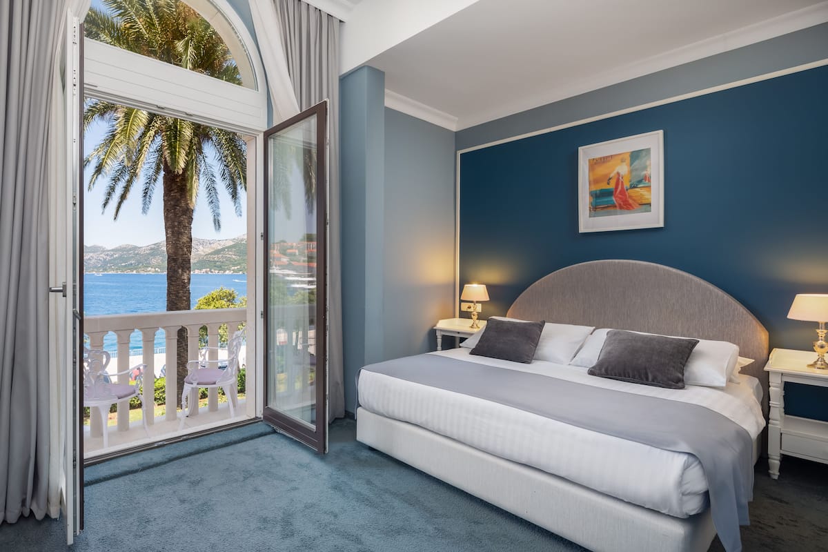superior double room with seaside balcony | 1 bedroom, premium bedding, minibar, in-room safe