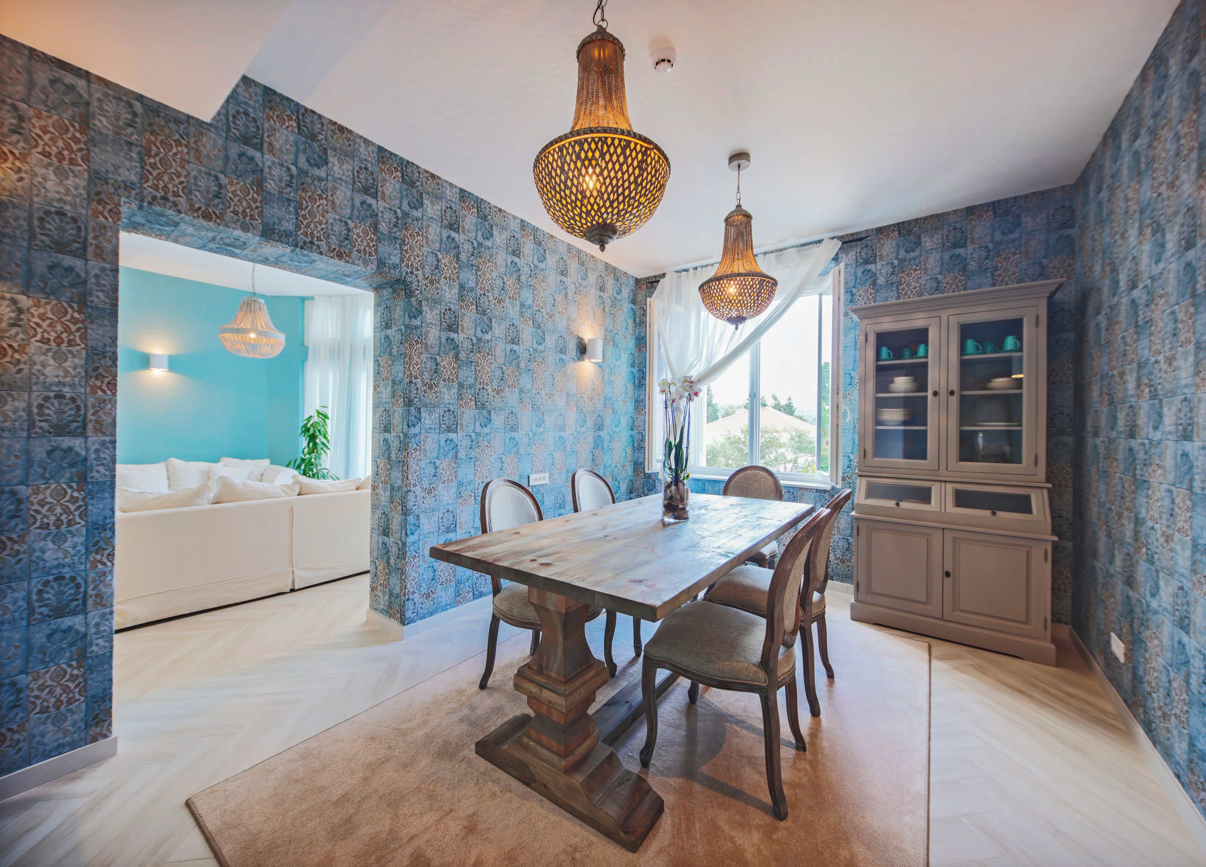 melion luxury suite with balcony | living area | 56-inch led tv with satellite channels, tv