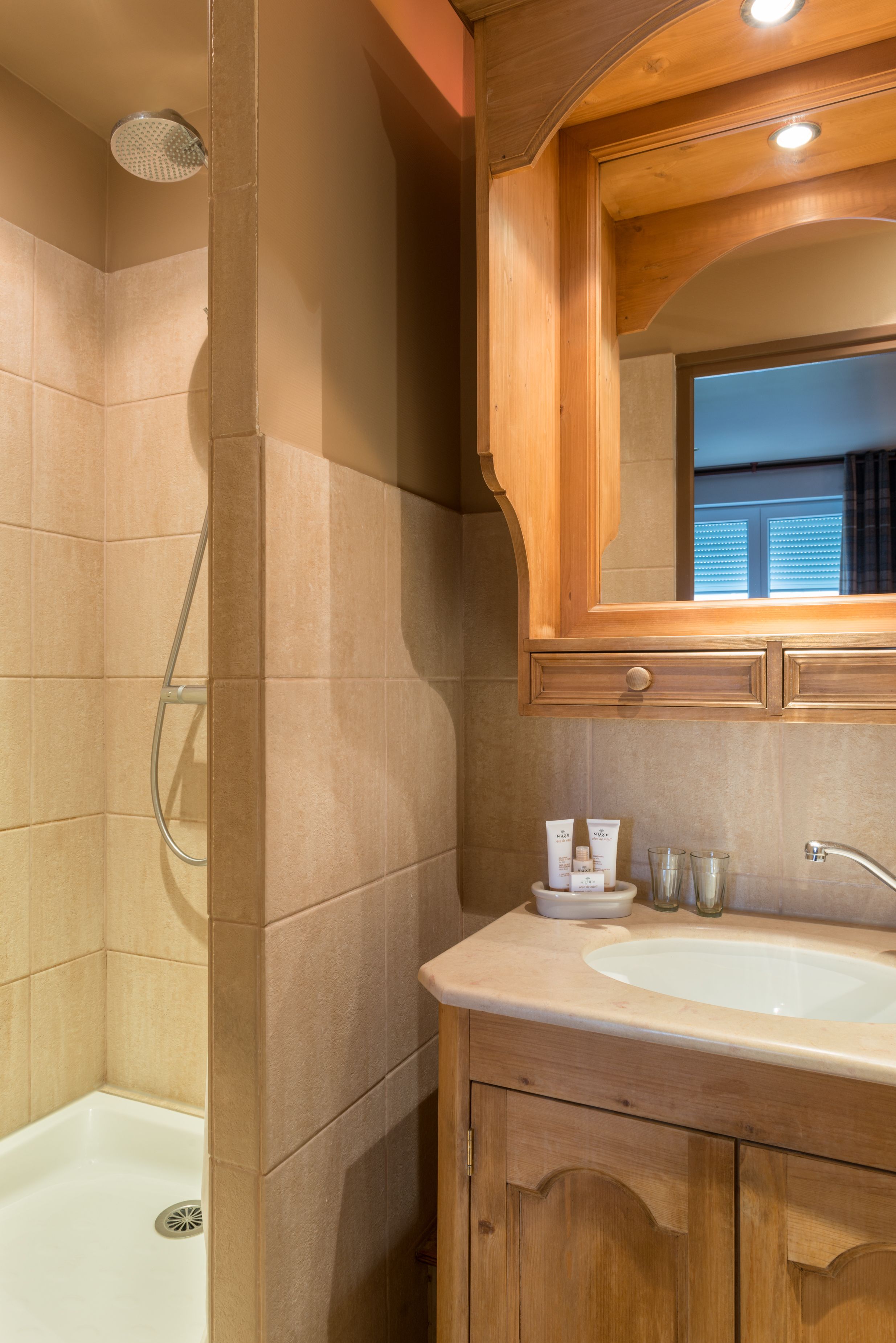 free toiletries, hair dryer, slippers, towels