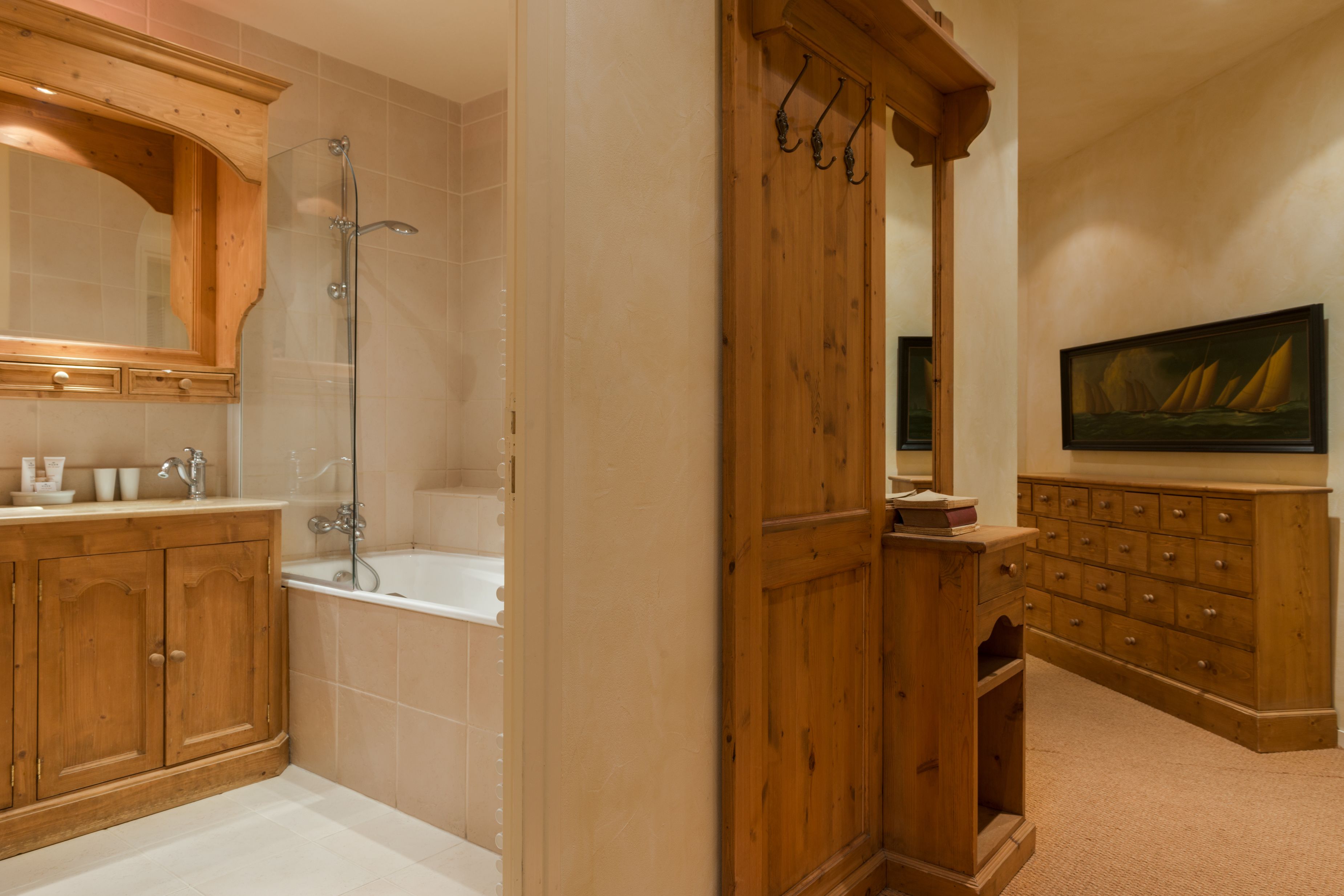 free toiletries, hair dryer, slippers, towels