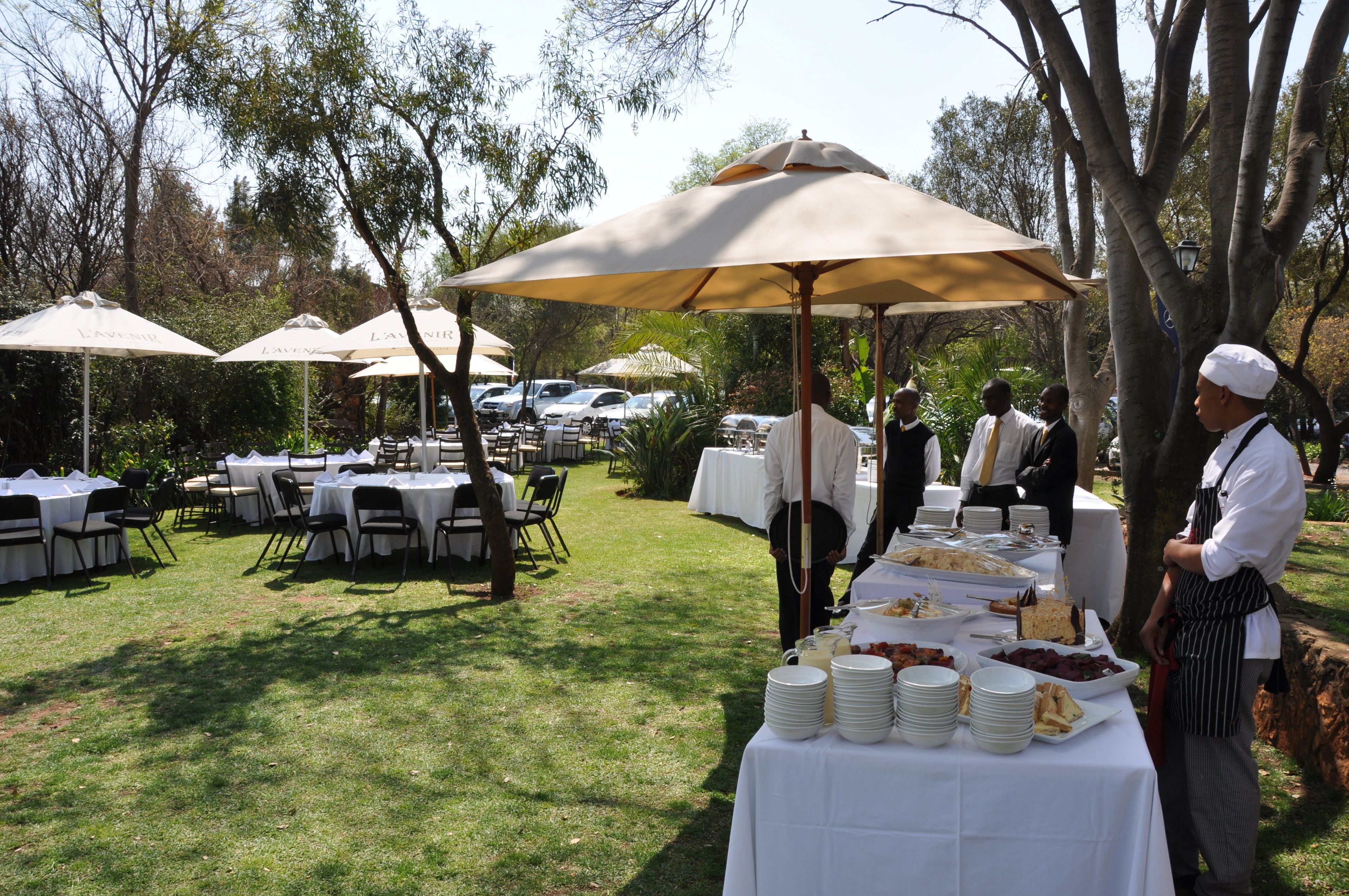 outdoor banquet area
