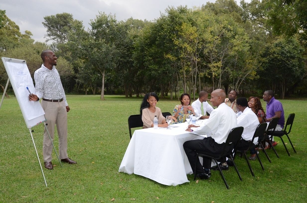 outdoor banquet area