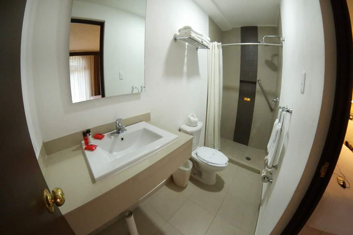 Shower, free toiletries, hair dryer (on request), towels
