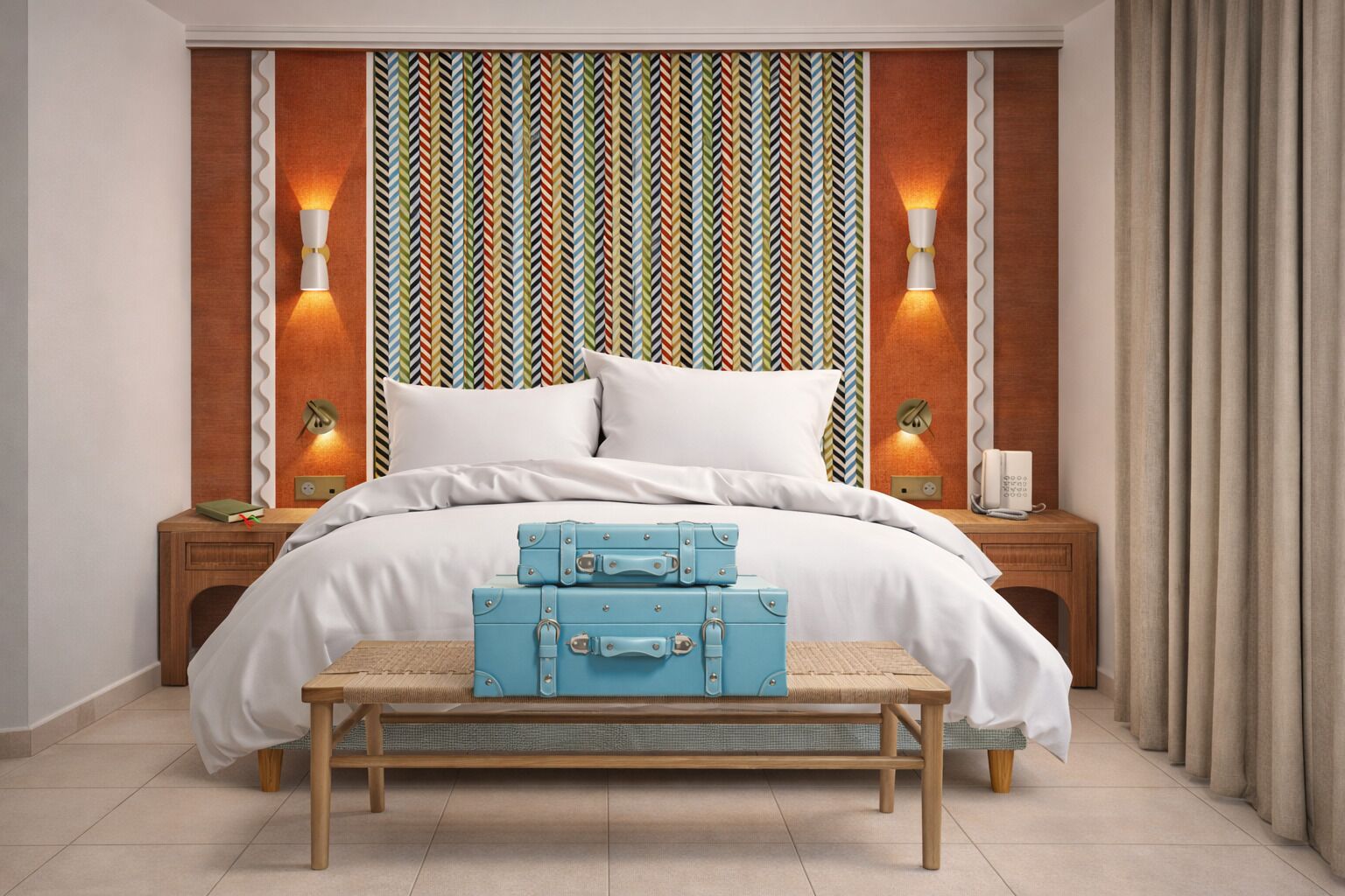 Premium bedding, in-room safe, blackout drapes, soundproofing