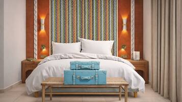 Premium bedding, in-room safe, blackout drapes, soundproofing