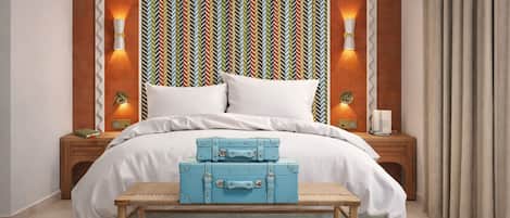Premium bedding, in-room safe, blackout curtains, soundproofing